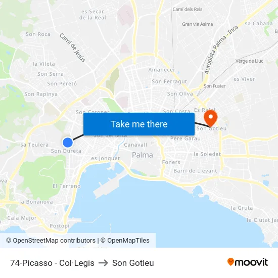 74-Picasso - Col·Legis to Son Gotleu map