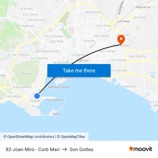 82-Joan Miró - Corb Marí to Son Gotleu map