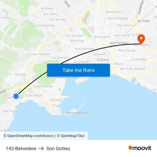 143-Belvedere to Son Gotleu map