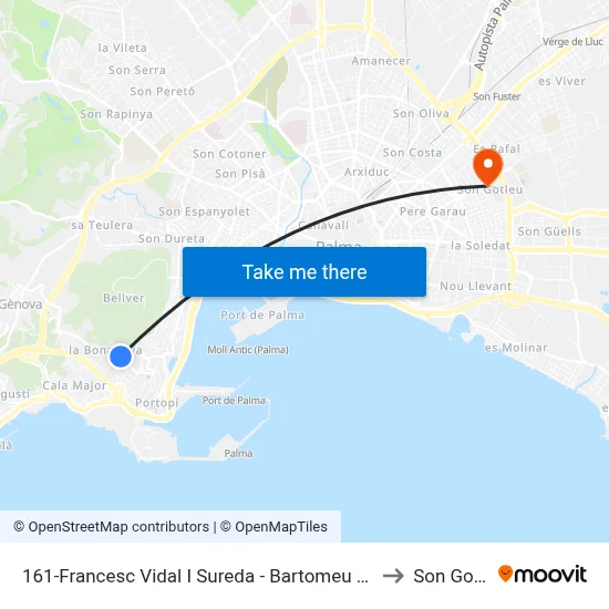 161-Francesc Vidal I Sureda - Bartomeu Pons I Coll to Son Gotleu map