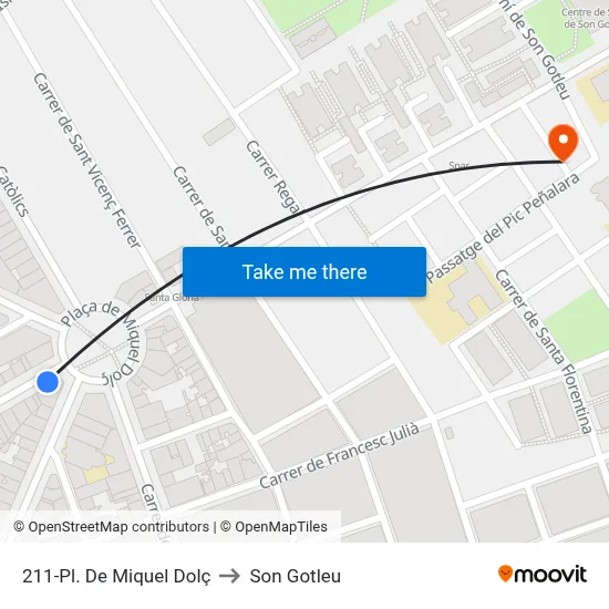 211-Pl. De Miquel Dolç to Son Gotleu map