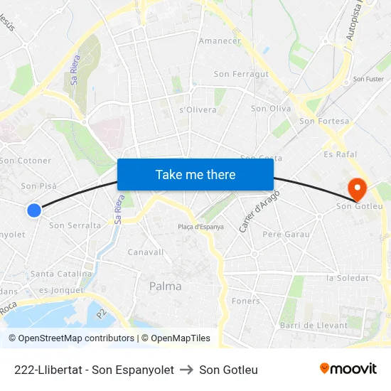222-Llibertat - Son Espanyolet to Son Gotleu map