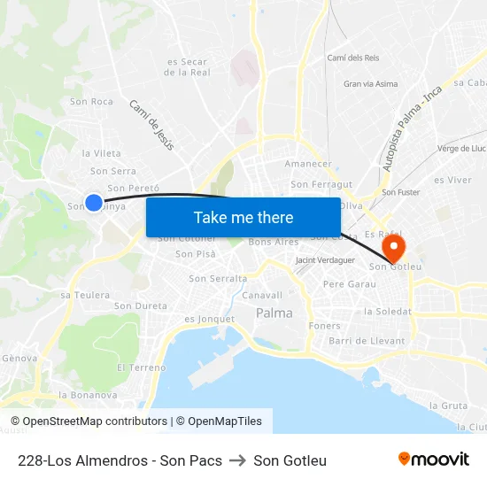 228-Los Almendros - Son Pacs to Son Gotleu map
