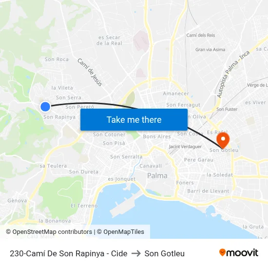 230-Camí De Son Rapinya - Cide to Son Gotleu map