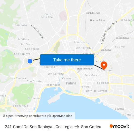 241-Camí De Son Rapinya - Col·Legis to Son Gotleu map