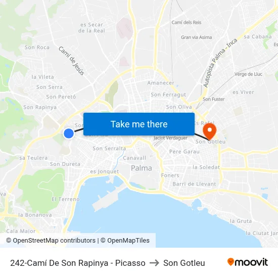 242-Camí De Son Rapinya - Picasso to Son Gotleu map