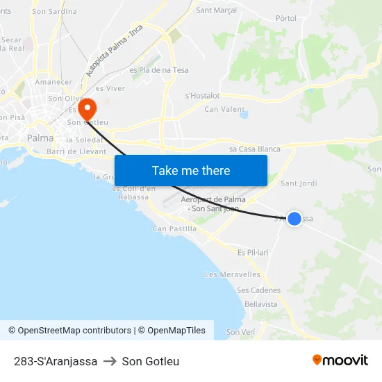 283-S'Aranjassa to Son Gotleu map