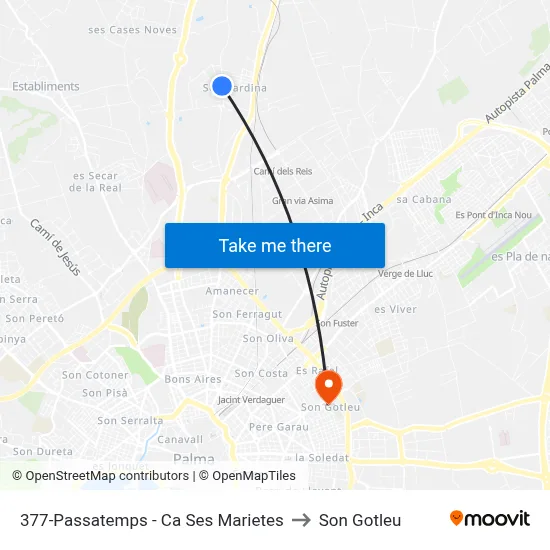 377-Passatemps - Ca Ses Marietes to Son Gotleu map
