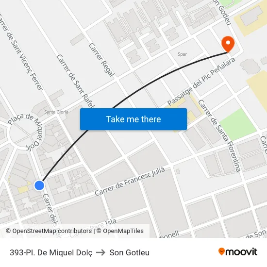 393-Pl. De Miquel Dolç to Son Gotleu map