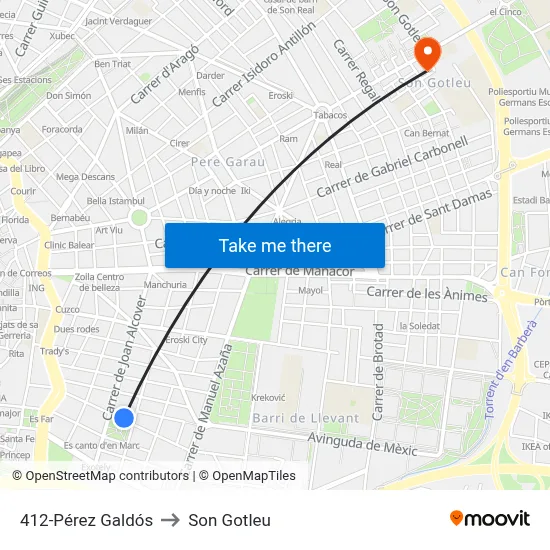 412-Pérez Galdós to Son Gotleu map