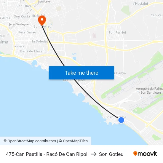 475-Can Pastilla - Racó De Can Ripoll to Son Gotleu map