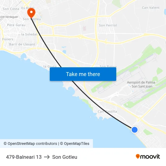 479-Balneari 13 to Son Gotleu map