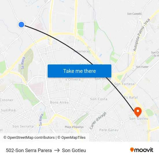 502-Son Serra Parera to Son Gotleu map