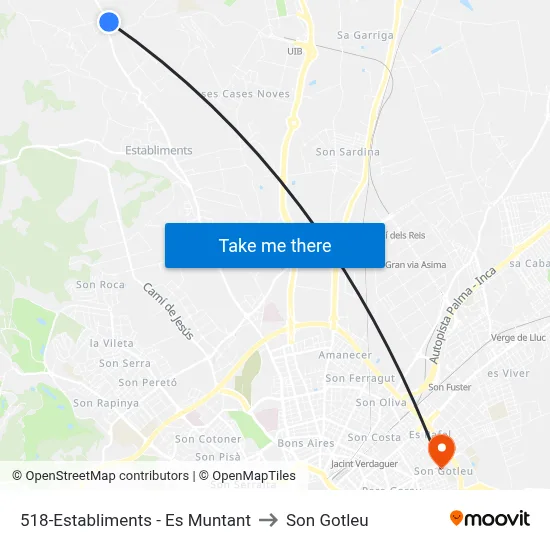 518-Establiments - Es Muntant to Son Gotleu map