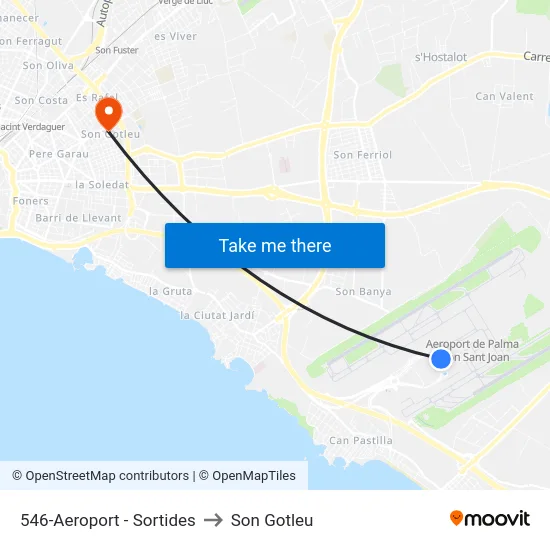 546-Aeroport - Sortides to Son Gotleu map