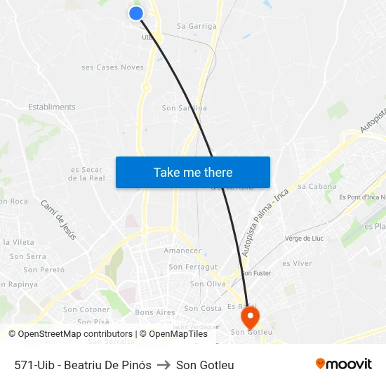 571-Uib - Beatriu De Pinós to Son Gotleu map