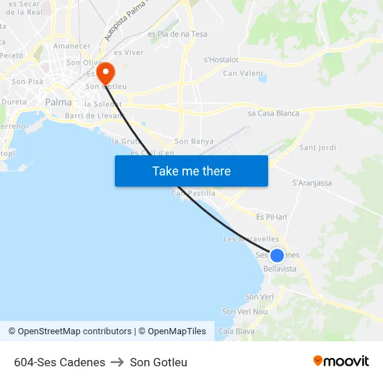 604-Ses Cadenes to Son Gotleu map