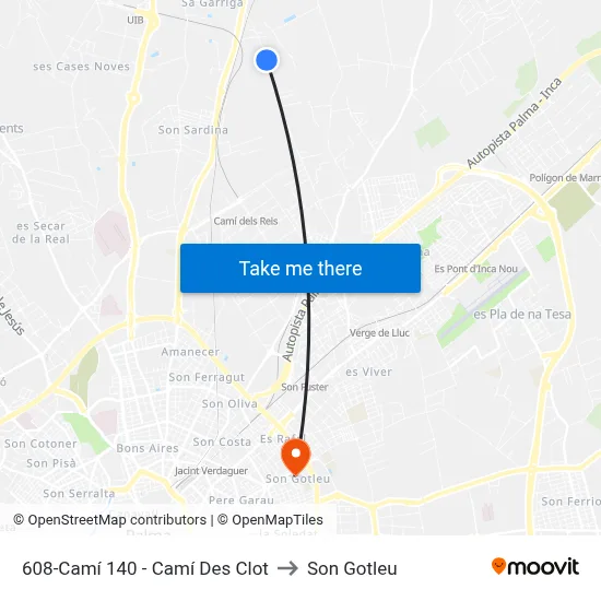 608-Camí 140 - Camí Des Clot to Son Gotleu map