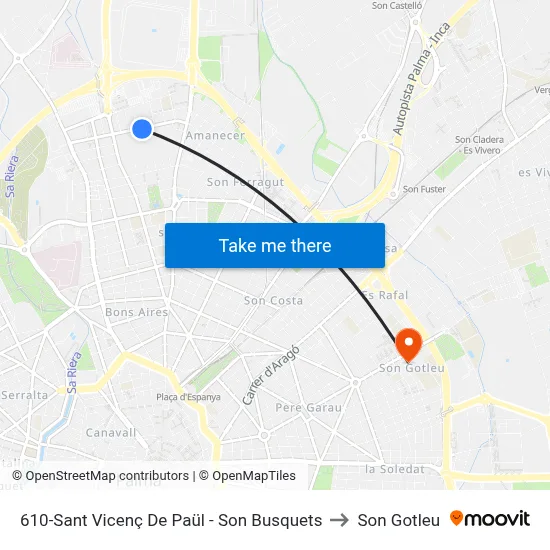 610-Sant Vicenç De Paül - Son Busquets to Son Gotleu map