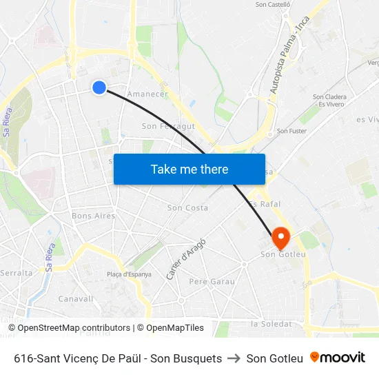 616-Sant Vicenç De Paül - Son Busquets to Son Gotleu map