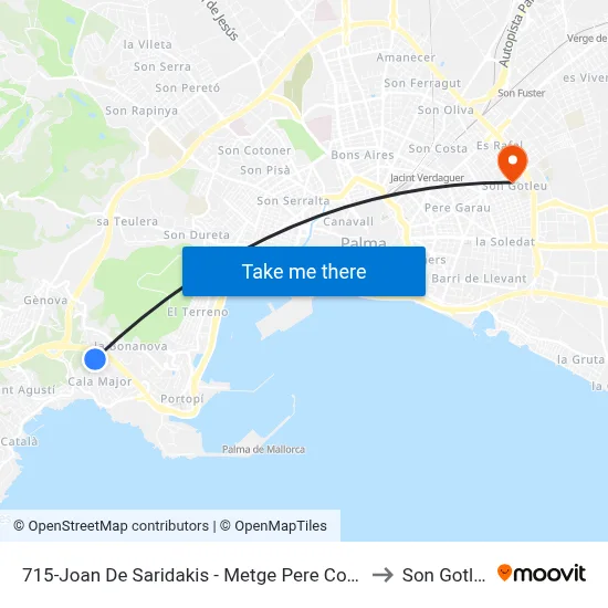 715-Joan De Saridakis - Metge Pere Comas to Son Gotleu map