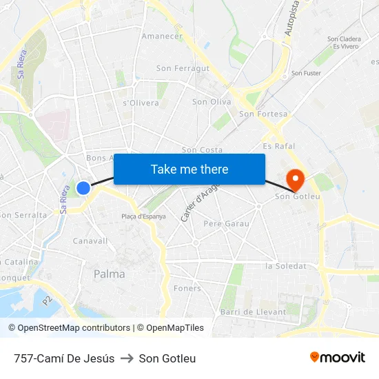 757-Camí De Jesús to Son Gotleu map
