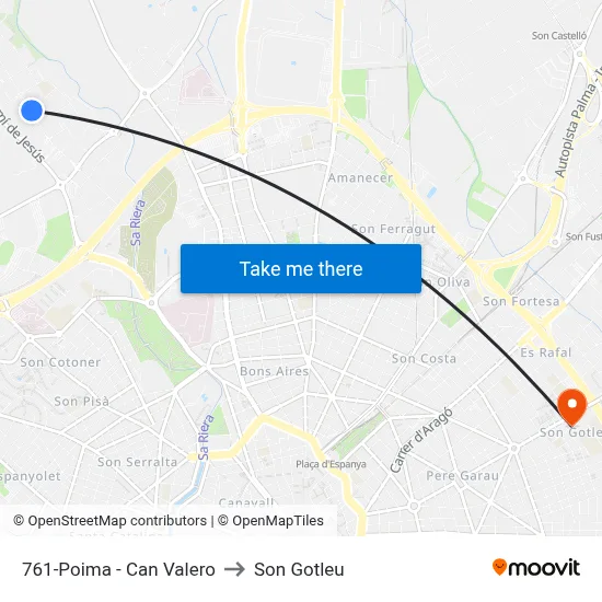 761-Poima - Can Valero to Son Gotleu map