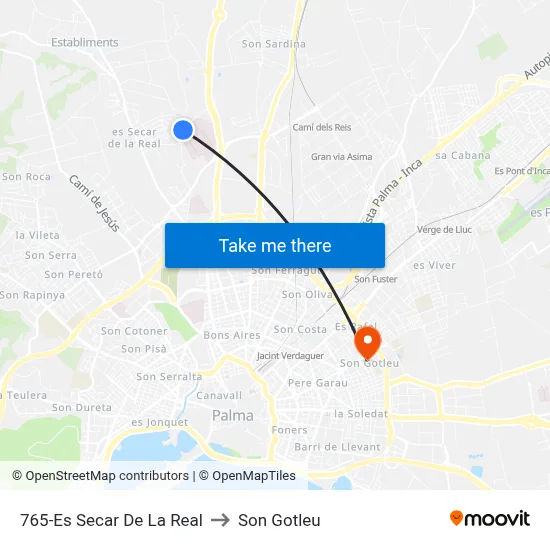 765-Es Secar De La Real to Son Gotleu map