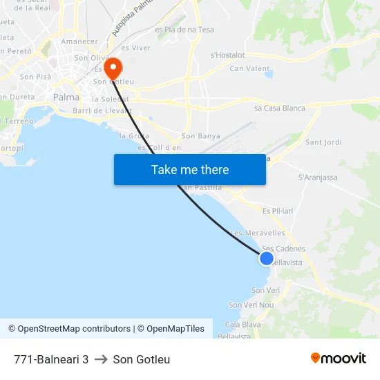 771-Balneari 3 to Son Gotleu map