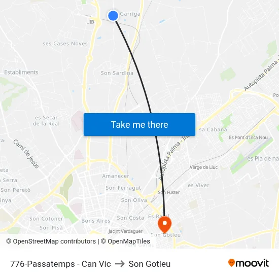 776-Passatemps - Can Vic to Son Gotleu map