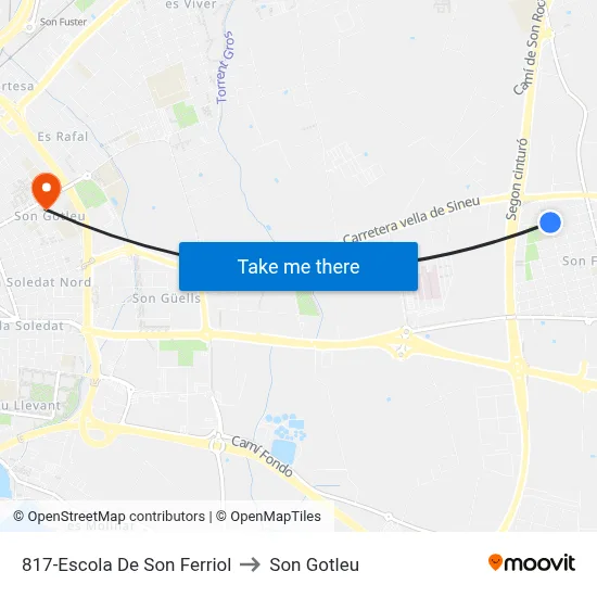 817-Escola De Son Ferriol to Son Gotleu map