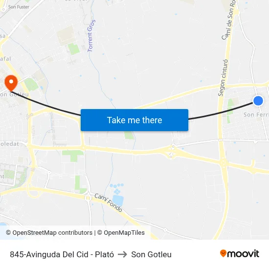 845-Avinguda Del Cid - Plató to Son Gotleu map