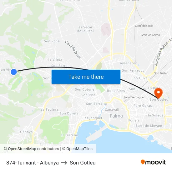 874-Turixant - Albenya to Son Gotleu map