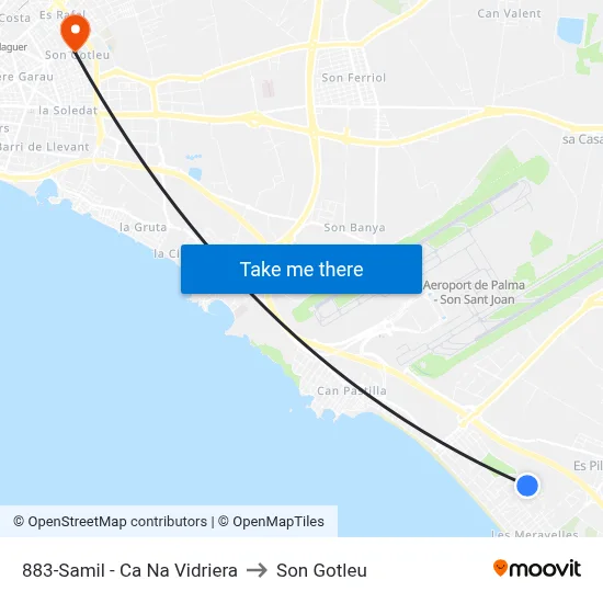 883-Samil - Ca Na Vidriera to Son Gotleu map