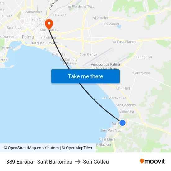 889-Europa - Sant Bartomeu to Son Gotleu map