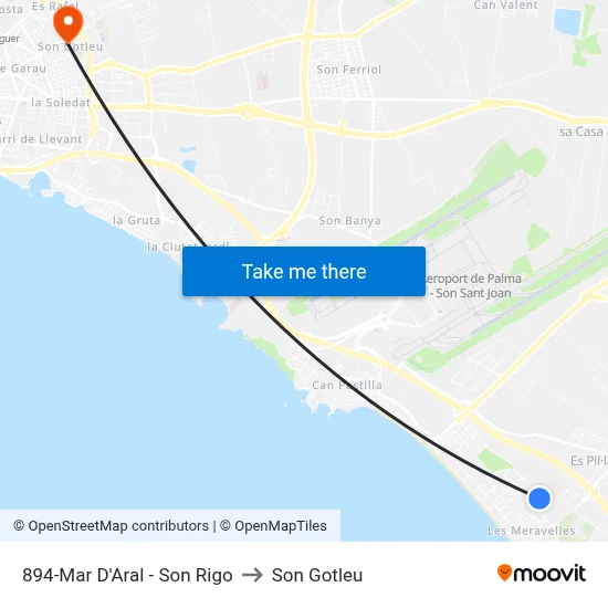 894-Mar D'Aral - Son Rigo to Son Gotleu map