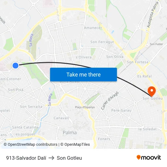 913-Salvador Dalí to Son Gotleu map