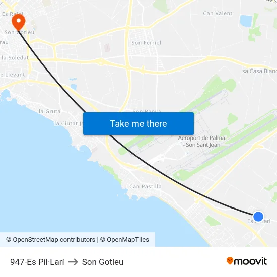 947-Es Pil·Larí to Son Gotleu map