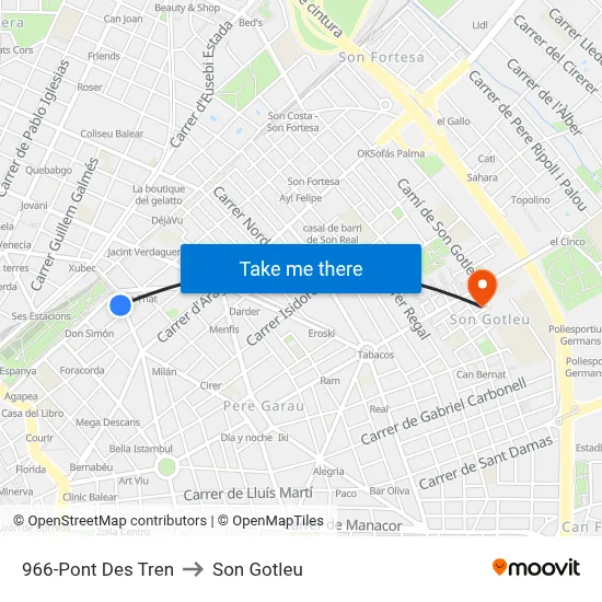 966-Pont Des Tren to Son Gotleu map