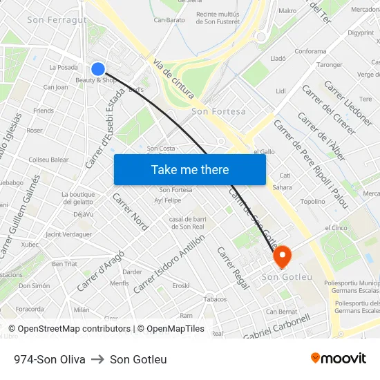 974-Son Oliva to Son Gotleu map