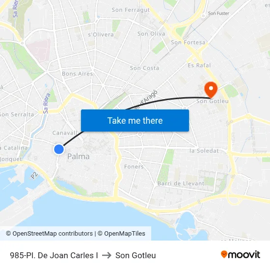 985-Pl. De Joan Carles I to Son Gotleu map