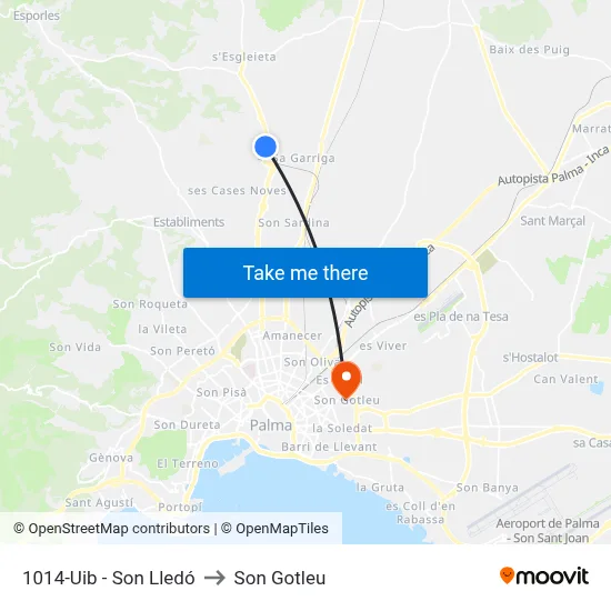 1014-Uib - Son Lledó to Son Gotleu map