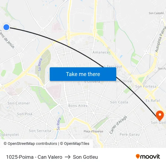 1025-Poima - Can Valero to Son Gotleu map