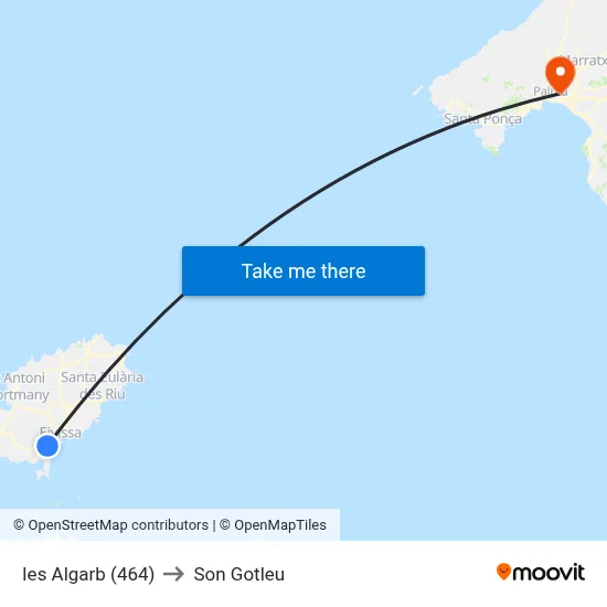 Ies Algarb (464) to Son Gotleu map