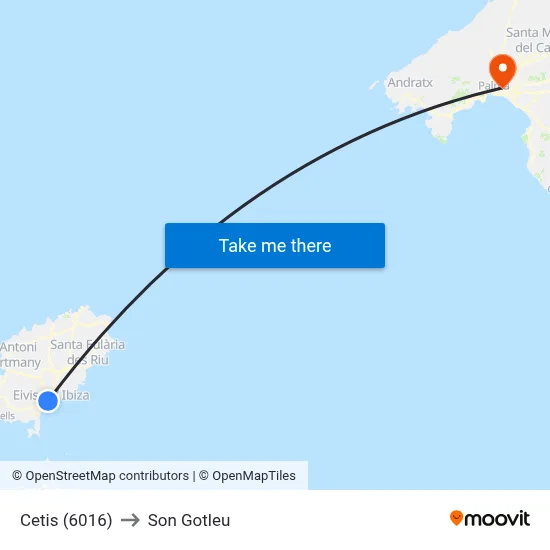 Cetis (6016) to Son Gotleu map