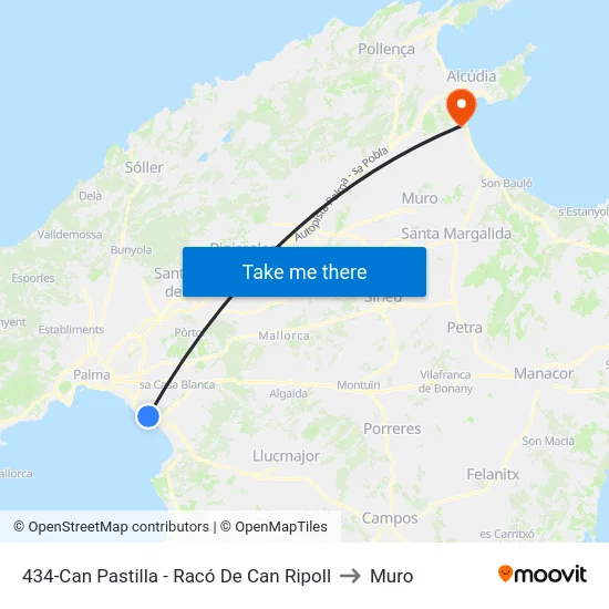 434-Can Pastilla - Racó De Can Ripoll to Muro map