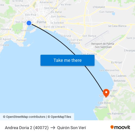 Andrea Doria 2 (40072) to Quirón Son Verí map