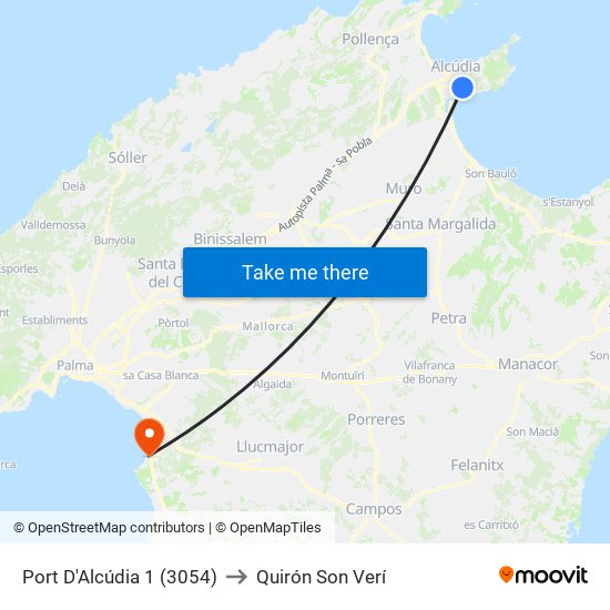 Port D'Alcúdia 1 (3054) to Quirón Son Verí map