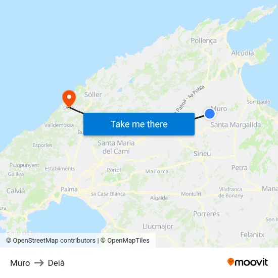 Muro to Deià map