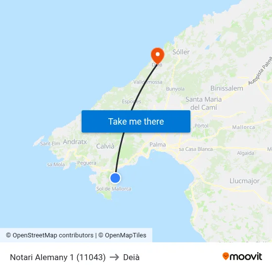 Notari Alemany 1 (11043) to Deià map